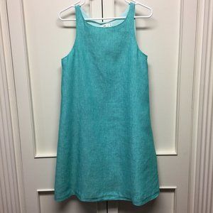 Vineyard Vines Aqua Linen dress in size 4